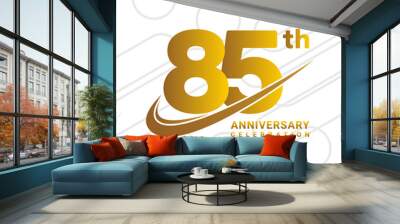 85th anniversary celebration, golden anniversary celebration logo type isolated on white background, vector illustration Wall mural