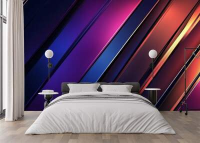 Abstract Diagonal Gradient Stripes Design Wall mural