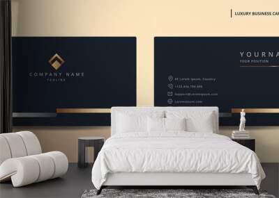 Luxury design business card with gold style minimalist template Wall mural