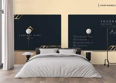 Luxury design business card with gold style minimalist template Wall mural