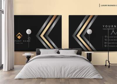 Luxury design business card with gold style minimalist template Wall mural