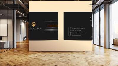 Luxury design business card with gold style minimalist template Wall mural