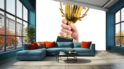 kid hand with trophy cup Wall mural