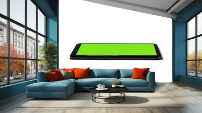 smartphone with blank green screen on white Wall mural