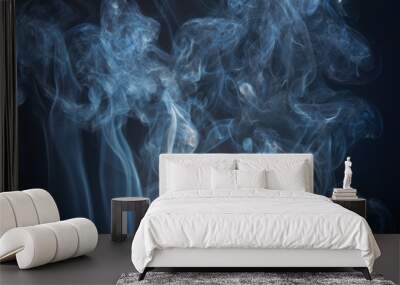 Abstract Smoke on black Background Wall mural