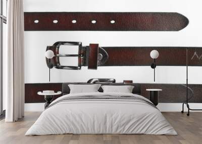 leather belt for men isolated on white background Wall mural