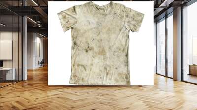 Old dirty t shirt (with clipping path) isolated on white background Wall mural