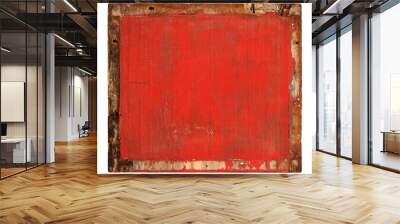 Red wooden board (with clipping path) isolated on white Wall mural