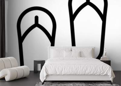 This is the Flip Flops icon from the Holidays icon collection with an Outline style Wall mural