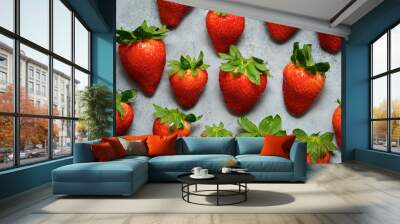 Strawberries close up Wall mural