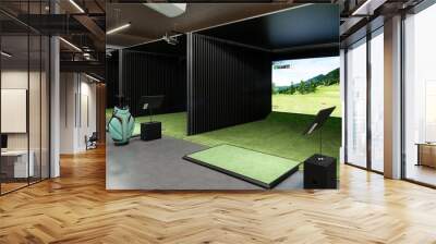 Indoor golf simulator 3d rendering Wall mural