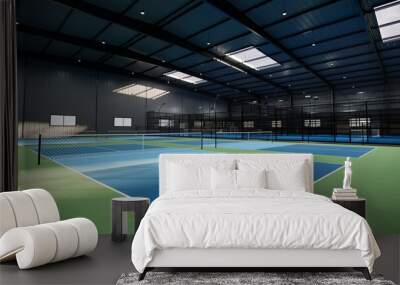 Indoor pickleball tennis court Wall mural