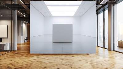 Blank wall in modern museum. 3d rendering Wall mural