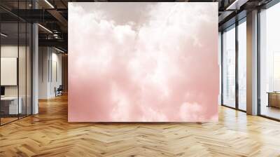 Pink biege sky pastel summer background cloud sunset cloudy landscape dusk beautiful light wallpaper dramatic scenic sunrise gradient space skyline weather twilight sunny horizon scene peaceful. Wall mural