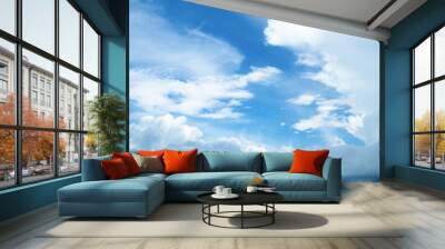 Sky background nature cloud paronama web cloudy summer winter season day, light beauty blue horizon spring brigth gradient calm abstract backdrop air nature view wallpaper landscape environment. Wall mural