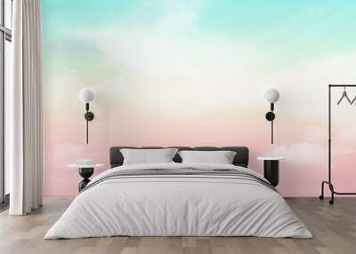 Sky Pastel Cloud Pink Blue Background Sunrise Sunset Beautiful Fantasy Orange Bright Light Gradient Morning Dramatic Sun Evening Summer Cloudy Landscape Backdrop Nature Lilac Gradient Wallpaper. Wall mural