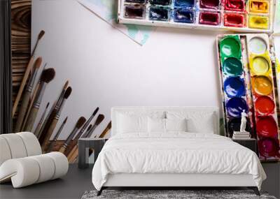 Brush with watercolor Wall mural