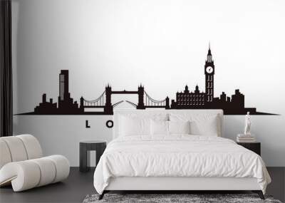 London skyline and landmarks silhouette vector Wall mural