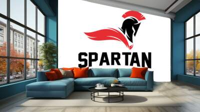 Warrior Mascot e sport logo design Vector Wall mural