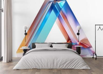 3d render of triangle isolated on transparent background Wall mural