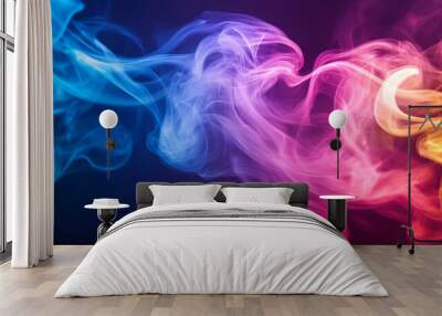 abstract colorful smoke Wall mural