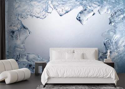 frame of ice on blank background Wall mural