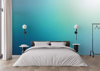 Abstract gradient turquoise blue teal white colored blurred back Wall mural