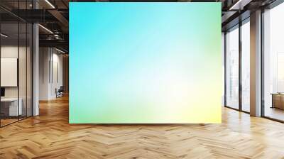 Abstract gradient yellow teal blue colored blurred background Wall mural