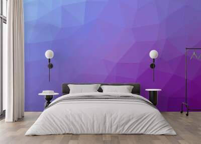 Purple blue gradient polygon shaped background Wall mural