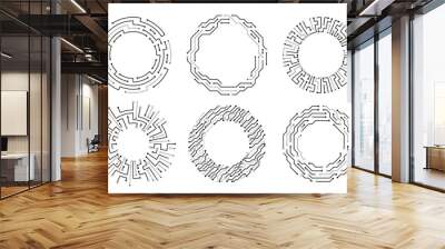 circuit board circle frames. abstract digital round frame, hardware board and elictronic motherboard Wall mural