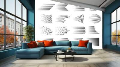 Speed lines. Fast motion lines, quick action effect and dynamic sport stripes. Rapid running traces vector set Wall mural