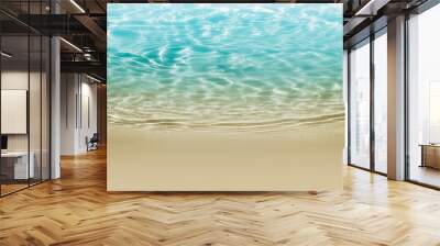 abstract sand beach with sunlight in a beautiful turquoise water wave, background concept for idyllic resort at the sea with space for text or products Wall mural