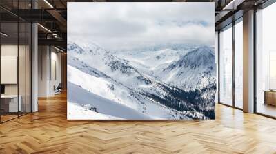  Winter mountain landscape in the Polish Tatra Mountains.  Wall mural