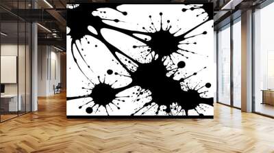 Abstract black and white pattern. For use in graphics. Minimalist illustration for printing on wall decorations . Ink stains Wall mural