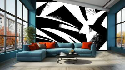 Abstract black and white pattern. For use in graphics. Minimalist illustration for printing on wall decorations Wall mural