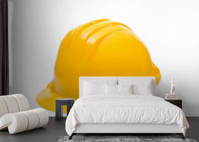 yellow hard hat isolated on white, construction hard hat Wall mural