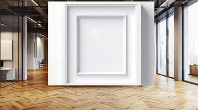 Thick white modern frame mockup on white background  Wall mural