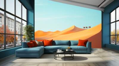 Abstract view of sand dunes in the desert at sunrise Wall mural