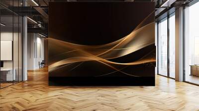 double exposure Luxury light brown abstract background combine with golden lines element. Wall mural