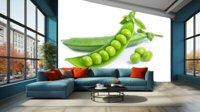 green pea vegetable bean isolated on white background Wall mural