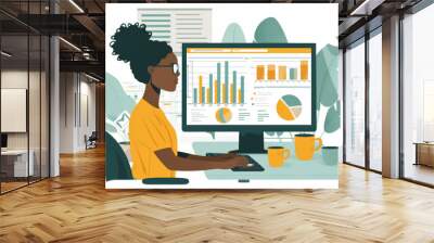 person reviewing a detailed budget spreadsheet financial planning and analysis Wall mural