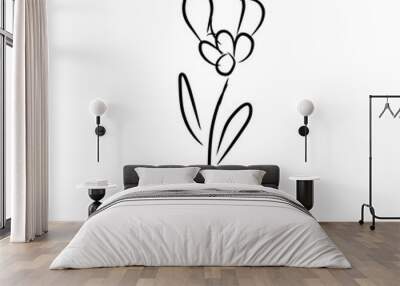 luxury flowers and logo Wall mural