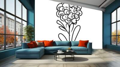 luxury flowers and logo Wall mural