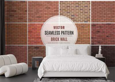 Block brick wall seamless pattern collection set texture background Wall mural