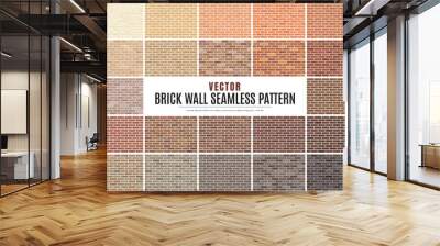 Block brick wall seamless pattern collection set texture background Wall mural