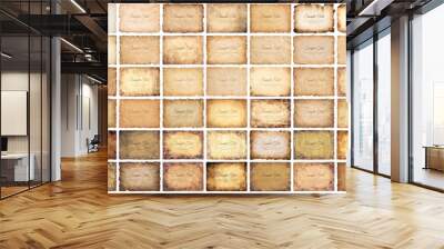 collection set old parchment paper sheet vintage aged or texture isolated on white background Wall mural