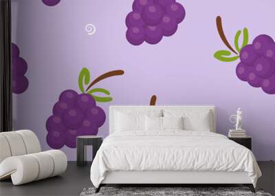 fruit grape vector seamless pattern. Wall mural