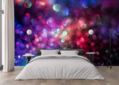 glitter bokeh lighting effect Colorfull Blurred abstract background for birthday, anniversary, wedding, new year eve or Christmas Wall mural