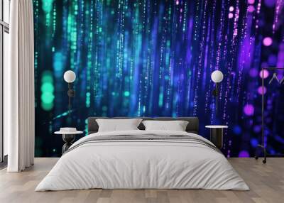 Vibrant Abstract Background with Glowing Particles Wall mural