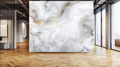 white marble texture with gold details background Wall mural